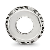 Sterling Silver Reflections Antiqued Circle Swirls Pattern Bead